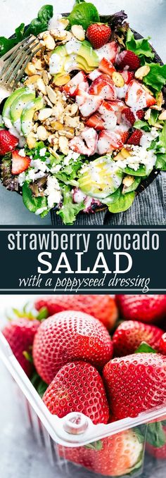 strawberry avocado salad with poppy seed dressing