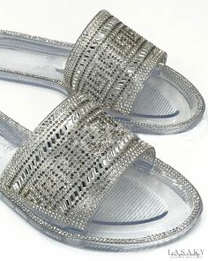 Lasaky - Strass Decor One Strap Transparent Slippers Casual Clear Jelly Sandals For Party, Clear Slides, Ruffle Bell Sleeve, Chic Type, Rhinestone Decor, Round Toe Heels, Online Fashion Stores, Olivia Mark, You Bag