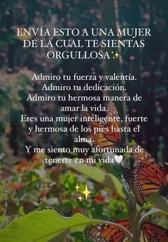 a poem written in spanish with two butterflies on top of the words, and an image of