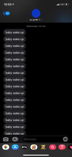 the baby wake up message is being displayed on an iphone's screen, and it appears to be very confusing