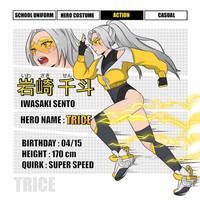 the website for an anime character is shown in yellow and black, with white hair