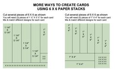 the instructions for how to create cards using 6x8 paper stacks