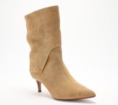 These chic midcalf booties are oh-so sophisticated with metallic hardware and a fold-over detail. Perfect for pairing with your favorite outfits, these boots are sure to become a wardrobe staple. Mid Shaft Boots, Shaft Boots, Franco Sarto, Medium Size, Wardrobe Staples, Favorite Outfit, Fashion Shoes, Leather Upper, Shoe Boots