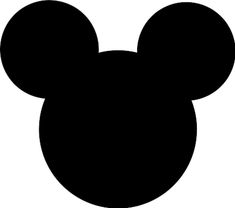 a black mickey mouse head on a white background