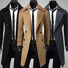 Season:Winter; Fabric:Polyester; Sleeve Length:Long Sleeve; Look After Me:Hand wash; Gender:Men's; Occasion:Daily,Formal; Fit Type:Regular Fit; Pattern:Solid Color; Outerwear Type:Coat; Listing Date:08/25/2020; Bust:null; Length:null; Special selected products:COD Collared Pea Coat For Winter, Collared Single-breasted Pea Coat For Winter, Single Breasted Cotton Winter Outerwear, Winter Pea Coat With Collared Shape And Buttons, Winter Pea Coat With Buttons And Collar, Winter Outerwear With Double Button Closure And Suit Collar, Winter Outerwear With Double Button Closure, Winter Cotton Blazer With Stand Collar, Single Breasted Cotton Outerwear For Fall