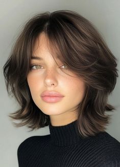 Chin Length Layered Bob With Curtain Bangs, Short Layers Curtain Bangs Short Hair, Short Shag Bob With Curtain Bangs, Layered Bob Haircut With Curtain Bangs, Short Hair With Layers Curtain Bangs, Voluminous Layered Hair With Curtain Bangs, Long Bob Haircuts Curtain Bangs, Bob With Side Curtain Bangs, Short Layered Haircuts With Curtain Bang