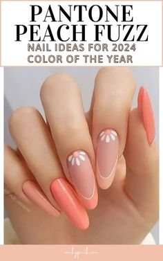 Uñas Color Coral, Coral Nails With Design, Yellow Nail Art, Peach Nails, Coral Nails, Trendy Nail Art Designs, Trendy Nail Art, Oval Nails, Yellow Nails