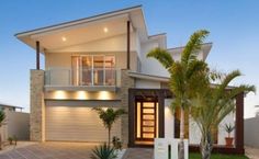 a four bedroom house with landscaping and palm trees in the front yard is for sale at 4 bed construction plans