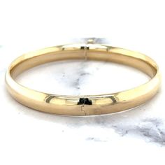 Women's 14k Yellow Gold 5 Mm Wide Box Clasp 8-Inch Bangle Minimalist Bracelet. Handmade Item Materials: Gold Style: Minimalist Can Be Personalised Bracelet Width: 5 Millimetres; Bracelet Length: 8 Inches Material: 14k Yellow Gold Closure: Box Solid / Hollow: Hollow Weights: 5mm - 8" - 5.3 Gram Formal 14k Gold Bracelet, Classic Adjustable Gold Bracelet With Polished Finish, Minimalist Gold Bracelet With Polished Finish For Everyday Luxury, Minimalist Polished Gold Bracelet For Everyday Luxury, Minimalist Gold Bracelet With Polished Finish, Classic Everyday 14k Gold Bracelet, Classic Gold Round Bracelet For Everyday, Classic Stackable White Gold Bracelet, Everyday 14k Gold Polished Bracelet