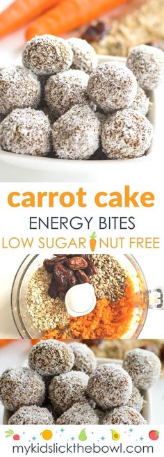 carrot cake energy bites and low sugar nut free