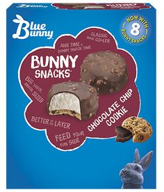 blue bunny bunny snacks with chocolate chip cookies