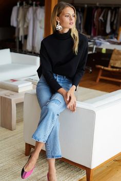 Edie Top - Frock Shop Mode Tips, Collar Neck, Nyc Fashion, Looks Chic, Mock Turtleneck, 가을 패션, Mode Inspiration, Work Fashion, Fit In