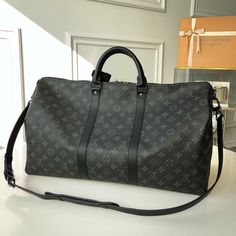 LV LuGucciage Bag Monogram 50cm Black Lv Luggage, Louis Vuitton Luggage, Louis Vuitton Keepall, Luggage Bag, Bags Travel, Lv Bag, Louis Vuitton Handbags, Luggage Bags, Travel Bag