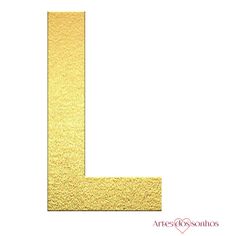 the letter l is made out of gold foil