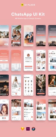 Essential UI Kits for Designers, Startups, and Agencies - UI Place Fashion Mobile App Design, Chat App Ui Design, Fashion App Design, Social Media App Design, Social Media App Ui, Social Networking Apps