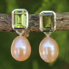 Pearl and peridot drop earrings, 'Attraction' - #Pearl and #Peridot Drop #Earrings #peridotjewelry #greengemstone #augustbirthstone #augustbirthdaygift #birthstonegifts Elegant Light Green Earrings As Gift, Elegant Light Green Earrings For Gift, Elegant Lime Green Dangle Earrings, Elegant Light Green Drop Earrings, Elegant Lime Green Earrings For Gift, Green Pearl Drop Earrings As Gift, Green Pearl Drop Earrings For Gift, Green Pearl Earrings For Wedding, Green Pearl Earrings For Wedding (may Birthstone)