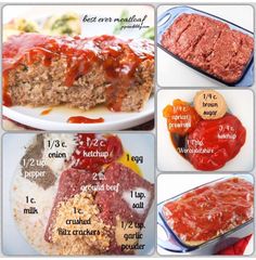 the steps to making meatloaf are shown here