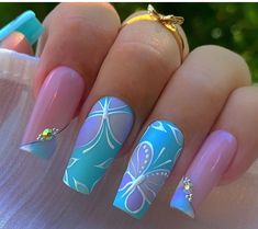 Nails With Watermelon, Diy Nails Summer, Watermelon Nail Art, Nails Yellow, Watermelon Designs, Tie Dye Nails, Finger Nail Art, Spring Nail Designs, Cute Acrylic Nail Designs