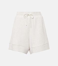 Alder high-rise shorts in white - Varley | Mytheresa Daywear Bottoms With Built-in Shorts, Bermuda Bottoms With Built-in Shorts For Daywear, Cream Relaxed Fit Shorts, Relaxed Fit Cream Shorts, Cream Relaxed Fit Shorts With Elastic Waistband, Cream Shorts With Elastic Waistband And Relaxed Fit, Loungewear High-waisted Shorts With Side Pockets, Cream Relaxed Fit Short Bottoms, Cream Stretch Short Bottoms