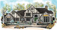 this is an artist's rendering of these tudor style homeplanstyles