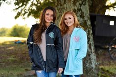 Nothing brightens a rainy day like our monogrammed Charles River New Englander Rain Jacket! These rain coats are waterproof to keep you dry and available in our best selling colors mint and coral! >> Pictured is Black with Tiffany Fancy Oval Monogram and Aqua with Neon Pink Fancy Oval Rain Jacket Outfit, Monogrammed Rain Jacket, Charles River Rain Jacket, Coat Outfit Casual, Diesel Jacket, Raincoat Outfit, Custom Denim Jacket, Water Repellent Jacket, Monogram Outfit