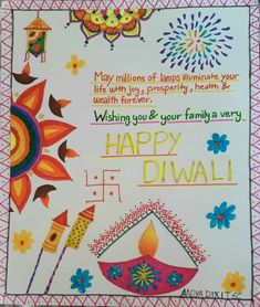 a card for diwali with the words happy diwali written on it