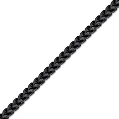 Classic yet bold, this chain bracelet increases the style factor of his looks. Fashioned in stainless steel with black ion plate, this 6.0mm-wide choice showcases a solid foxtail chain with brushed and polished finishes. Buffed to a brilliant luster, this 9.0-inch bracelet secures with a lobster claw clasp. Black Stainless Steel Bracelet With Curb Chain, Black Stainless Steel Curb Chain Bracelets, Black Stainless Steel Cuban Link Bracelet, Black Link Bracelet With Curb Chain, Black Link Bracelets In Stainless Steel, Black Link Chain Bracelet With Stainless Steel Clasp, Black Box Chain Link Bracelet, Black Stainless Steel Box Chain Bracelet, Metal Chain Link