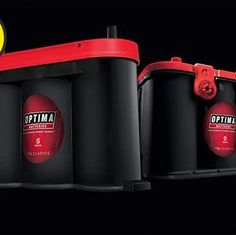 three different types of batteries are shown in this graphic above the image is an orange and yellow sign that says optma