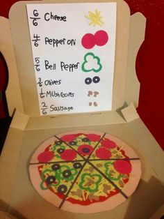 a cardboard box with a pizza cut into four slices and instructions on how to make it