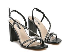 Saw this at DSW! Sparkling Block Heel Sandals For Night Out, Prom Sandals With Rhinestones And Block Heel, Rhinestone Block Heel Sandals For Prom, Block Heel Sandals With Rhinestones For Prom, Embellished Synthetic Sandals For Prom, Embellished Open Heel Sandals For Prom, Chic Embellished Sandals With Block Heel, Sparkling Block Heel Sandals For Spring, Spring Sparkling Block Heel Sandals