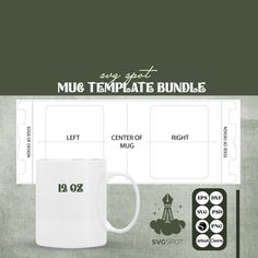 the mug template bundle includes two different designs