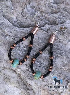 Want something artistic, different and a little southwestern mixed together? Check out these teardrop braided horse hair, copper and faceted turquoise colored beads!Stainless Steel ear hooks.If you would like to have this design made from your own horse hair (or cow hair), just let me know.  I can use either tail hair or mane hair as long as there is enough hair in length.If you have any questions or would like to customize anything, just let me know. ____________________________________________ Horsehair Jewelry, Mane Hair, Horse Hair Bracelet, Hair Earrings, Horse Hair Jewelry, Hair Bracelet, Tail Hair, Horse Hair, Ear Hook