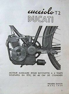 an advertisement for a motorcycle with the words ducati written in french and english on it