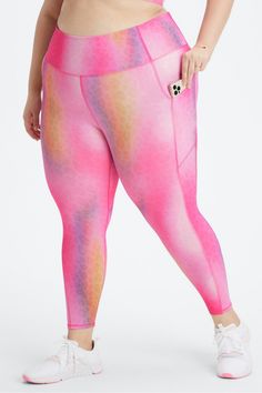 Oasis PureLuxe High-Waisted 7/8 Legging Fabletics pink female Activewear >> Womens >> Bottoms >> Leggings >> 7/8s PureLuxe plus Yoga and Studio 4-Way Stretch/Chafe-Resistant/External Pocket/Moisture-Wicking/UPF Protection Buttery-soft pocket style in PureLuxe Casual Pink Yoga Pants For Light Exercise, Moisture-wicking Pink Bottoms For Light Exercise, Pink Moisture-wicking Bottoms For Light Exercise, Pink Stretch Bottoms For Light Exercise, Pink Yoga Pants For Light Exercise, Pink Sportswear Leggings For Light Exercise, Pink Bottoms For Light Exercise In Spring, High Waist Pink Moisture-wicking Leggings, Compressive Pink Athleisure Pants