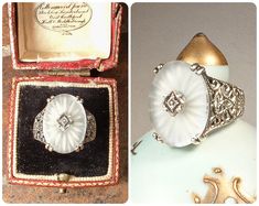 an antique ring is in its original box and it's still in the packaging