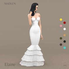 Sims 4 Elaine Dress Malden Sims 4 Cc, Sims 4 Cc Mm Dress, Sims 4 Wedding Dress Maxis Match, Wedding Dresses Sims 4 Cc, Elaine Dress, Sims 4 Wedding Dress, Elegant Mermaid Dress, Tumblr Sims 4