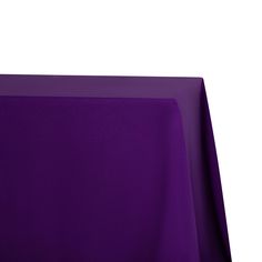 a purple table cloth on a white background