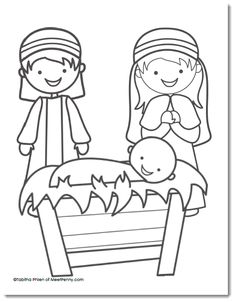 the birth of jesus coloring page for kids with pictures to print out and color on