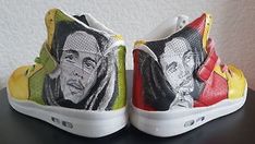 Hand painted Bob Marley trainers.  I have sizes 4-6.5 UK (37-40 E) available for immediate shipping. Ask for size availability before purchase. Sneakers Athletic, Bob Marley, United Kingdom, Athletic Shoes, Baskets, Shoes Sneakers, Hand Painted, Sneakers, Sports Shoes