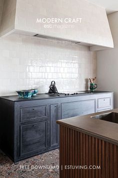 the modern kitchen is clean and ready for us to use in its new owner's home