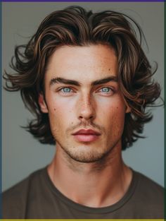 Men's Hairstyles Medium, Men’s Hairstyles Long, Men's Long Hairstyles Wavy, Mens Long Hair, Guys Haircuts, Quick Updo, Facial Shapes, Simple Braid, Mens Medium Length Hairstyles