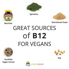 "Vitamin B12, also called cobalamin, is a water-soluble vitamin that has a key role in the normal functioning of the brain and nervous system, and the formation of red blood cells."    B12 can be found in meat but if you're a vegan, there's no reason to worry! Here are some sources of B12 without involving animals. Vegan B12 Sources, Sources Of B12, Vegan Shakes, Brain And Nervous System