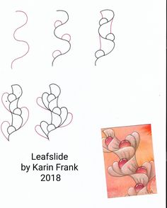 three drawings of hearts with the words leaf side by karin frank 2013