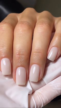 Milky Pink Nails, Bridesmaids Nails, Kutek Disney, Milky Pink, Squoval Nails, Casual Nails