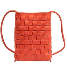 Woven Vegan Leather Kylie Crossbody Bag Orange The Kylie Bag Is A Small Woven Vegan Leather Pouch With A Snap Closure At The Top. This Bag Is Small But Packs A Punch, A Coordinating Strap Ties On The Inside And Can Be Removed And A Colorful Crossbody Strap Can Be Added To Create A Different Look. Strap Lengths Can Vary But Be Adjusted By Tying The Matching Cord At A Different Level. Measurements: 8 H X 5.5 W X 1.5 D Inches Strap: Tied Vegan Leather 45 -52+/- Inches (Adjustable Tied Knot Inside) Summer Leather Crossbody Bag, Orange Crossbody Bucket Bag, Orange Square Mobile Phone Bag, Orange Leather Mobile Phone Bag, Summer Leather Pouch Shoulder Bag, Orange Crossbody Satchel With Mobile Phone Bag, Orange Soft Leather Crossbody Shoulder Bag, Leather Mobile Phone Bag For Summer, Orange Soft Leather Crossbody Bag