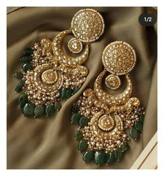 Heavy Jhumkas Earrings, Dreamy Earrings, Vintage Indian Jewelry, Wedding Jewellery Designs, Wedding Jewelry Sets Bridal Jewellery, Indian Wedding Jewelry Sets, Bridal Necklace Designs, Neck Pieces Jewelry