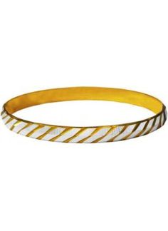 a yellow and white striped bang bracelet