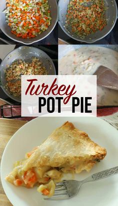 turkey pot pie with carrots, celery and onions