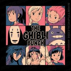 an anime poster with the words, the ghibl bunch in front of it