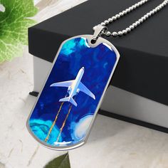 "🌘MESSAGE CARD🌒 Elevate Your Wanderlust, The Thrilling Artistry of Flight. Let the airplane's graceful form inspire your next adventure, igniting a passion for exploration that knows no bounds! 🌘JEWELLERY DESCRIPTION��🌒 Embark on a journey of style and adventure with our captivating Airplane Necklace collection, a tribute to the thrill of aviation and the soaring spirit of flight. Each pendant is a timeless symbol of wanderlust and the dream to conquer the skies. Let your passion take flight w Airplane Jewelry, Gifts For Pilots, Plane Necklace, Airplane Necklace, Airplane Gifts, Engraved Dog Tags, Alphabet A, Timeless Symbol, Pilot Gifts